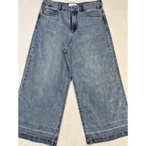 Dear John Womens Audrey Super High Rise Cropped Wide Leg Jeans Sz 31 (actual 34)